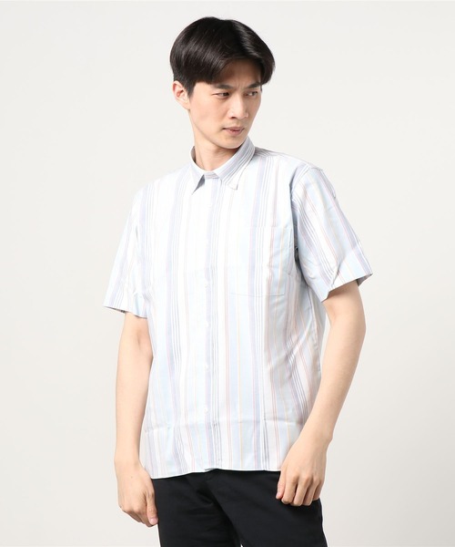 Pitta Re:)（ピッタリ）の「形態安定ノーアイロン ラウンドテール 半袖ビジネスワイシャツ（シャツ/ブラウス・メンズ・ライトブルー/ブラック/ブラウン/レッド/サックスブルー/グリーン/ワインレッド/ダークネイビー・LL/S/M/L）」の5枚目の写真