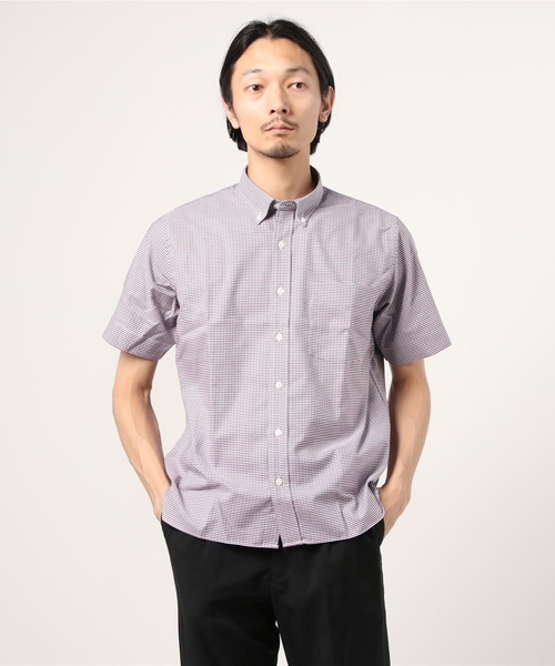 Pitta Re:)（ピッタリ）の「形態安定ノーアイロン ラウンドテール 半袖ビジネスワイシャツ（シャツ/ブラウス・メンズ・ライトブルー/ブラック/ブラウン/レッド/サックスブルー/グリーン/ワインレッド/ダークネイビー・LL/S/M/L）」の8枚目の写真