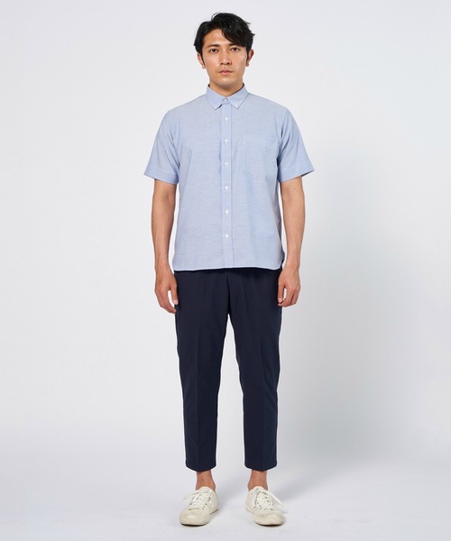 Pitta Re:)（ピッタリ）の「形態安定ノーアイロン ラウンドテール 半袖ビジネスワイシャツ（シャツ/ブラウス・メンズ・ライトブルー/ブラック/ブラウン/レッド/サックスブルー/グリーン/ワインレッド/ダークネイビー・LL/S/M/L）」の9枚目の写真