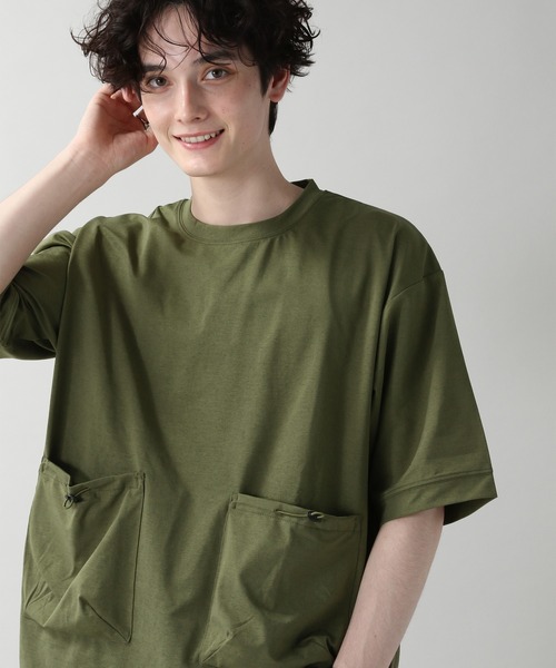 RAGEBLUE（レイジブルー）の「＜高機能素材＞ドライ＆ストレッチ/ダブルポケットTシャツ/954727（Tシャツ/カットソー・メンズ・ホワイト/ブラック/オリーブ・MEDIUM/LARGE）」の3枚目の写真