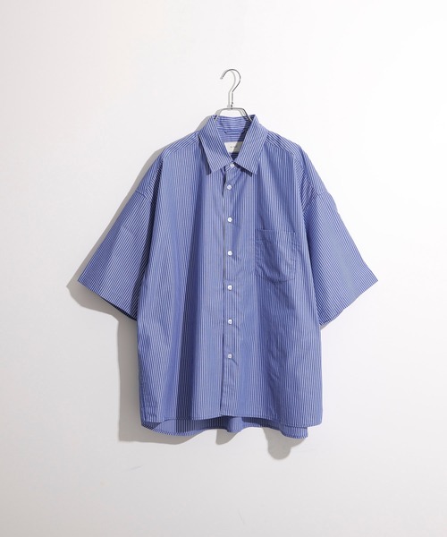 NIDO（ニド）の「ビッグストライプシャツ（シャツ/ブラウス・メンズ・ホワイト/ブルー・MEDIUM/LARGE）」の8枚目の写真