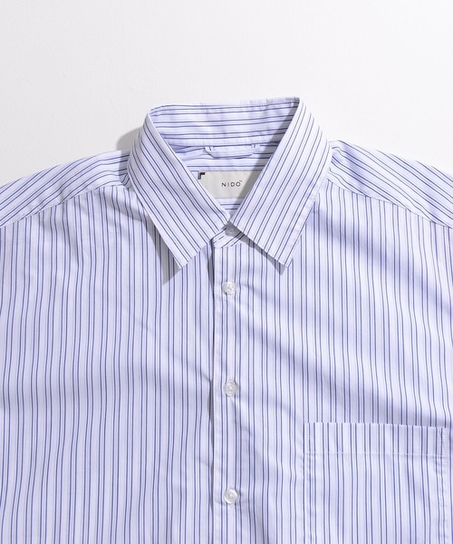 NIDO（ニド）の「ビッグストライプシャツ（シャツ/ブラウス・メンズ・ホワイト/ブルー・MEDIUM/LARGE）」の14枚目の写真