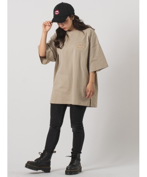 RE730(アールイーセブンサーティー)の「RE730 なみおくんワンポイント刺繍 ビッグシルエットTシャツ(Tシャツ/カットソー・メンズ・ホワイト/グレイッシュベージュ/ブラック・M/L/XL)」の22枚目の写真