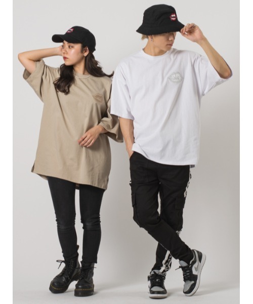 RE730(アールイーセブンサーティー)の「RE730 なみおくんワンポイント刺繍 ビッグシルエットTシャツ(Tシャツ/カットソー・メンズ・ホワイト/グレイッシュベージュ/ブラック・M/L/XL)」の5枚目の写真