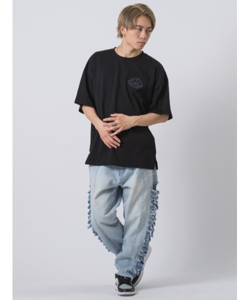 RE730(アールイーセブンサーティー)の「RE730 なみおくんワンポイント刺繍 ビッグシルエットTシャツ(Tシャツ/カットソー・メンズ・ホワイト/グレイッシュベージュ/ブラック・M/L/XL)」の21枚目の写真