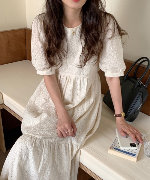 MAISON DE THERESE（メゾン ド テレーズ）の「ロングワンピース（ワンピース・レディース・ベージュ/ホワイト・M）」の2枚目の写真
