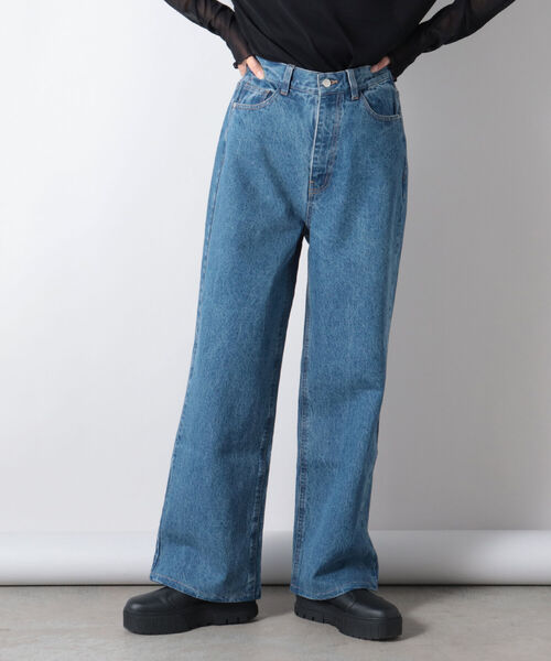 fredy repit（フレディレピ）の「VINTAGE風セミワイドデニムパンツ（デニムパンツ・レディース・インディゴブルー/ライトブルー・36/38）」の2枚目の写真