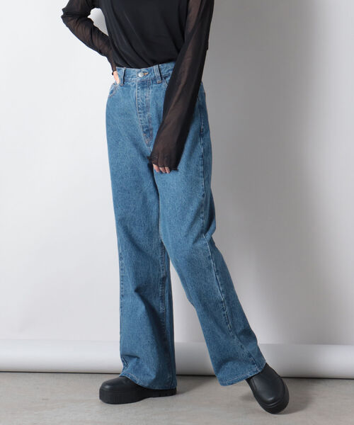 fredy repit（フレディレピ）の「VINTAGE風セミワイドデニムパンツ（デニムパンツ・レディース・インディゴブルー/ライトブルー・36/38）」の5枚目の写真