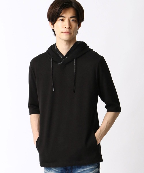 HIDEAWAYS NICOLE(ハイダウェイニコル)の「ダンボールニットプルオーバーパーカ(パーカー・メンズ・モカ/杢グレー/ブラック/オフホワイト・MEDIUM/X-LARGE/LARGE)」の7枚目の写真