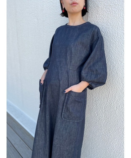 BEARDSLEY（ビアズリー）の「袖ぷっくりデニムワンピース（ワンピース・レディース・インディゴブルー・FREE）」の13枚目の写真