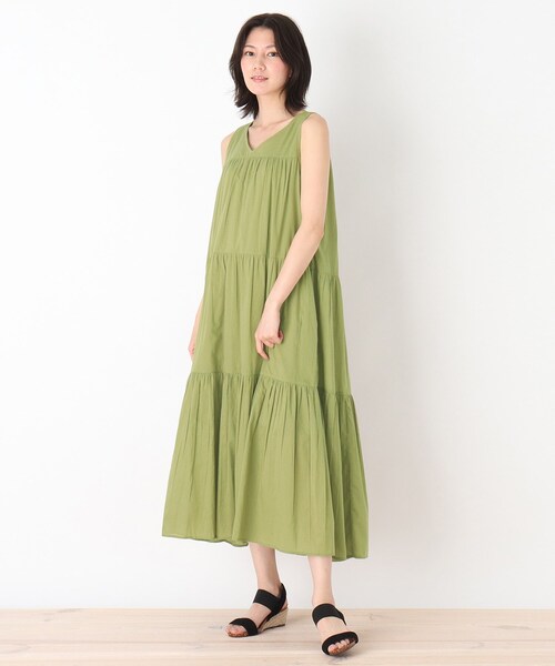 SHOO・LA・RUE（シューラルー）の「◆【INDIA】ティアードワンピース（ワンピース・レディース・ブラック/ブルー/ライトグリーン/ナチュラル・00）」の3枚目の写真