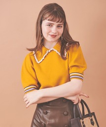 31 Sons de mode | 襟付きボーダーリブニット(ニット/セーター)