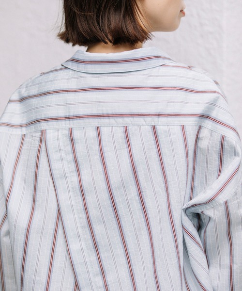 Munich（ミューニック）の「ターキーリヨセルストライプローンバッククロスシャツ（シャツ/ブラウス・レディース・サックスブルー/ライトグリーン/アイボリー・FREE）」の11枚目の写真