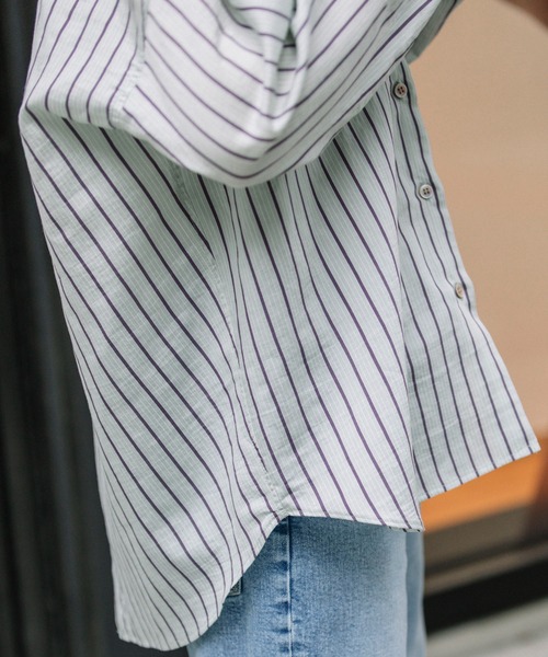 Munich（ミューニック）の「ターキーリヨセルストライプローンバッククロスシャツ（シャツ/ブラウス・レディース・サックスブルー/ライトグリーン/アイボリー・FREE）」の22枚目の写真