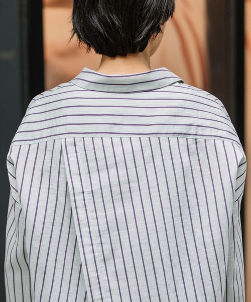 Munich（ミューニック）の「ターキーリヨセルストライプローンバッククロスシャツ（シャツ/ブラウス・レディース・サックスブルー/ライトグリーン/アイボリー・FREE）」の21枚目の写真