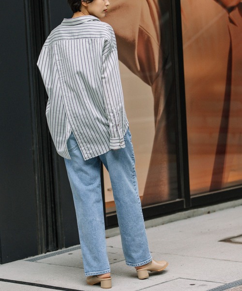 Munich（ミューニック）の「ターキーリヨセルストライプローンバッククロスシャツ（シャツ/ブラウス・レディース・サックスブルー/ライトグリーン/アイボリー・FREE）」の15枚目の写真