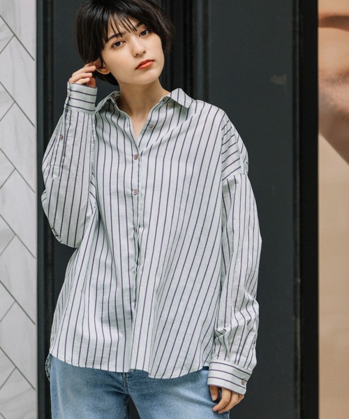 Munich（ミューニック）の「ターキーリヨセルストライプローンバッククロスシャツ（シャツ/ブラウス・レディース・サックスブルー/ライトグリーン/アイボリー・FREE）」の16枚目の写真