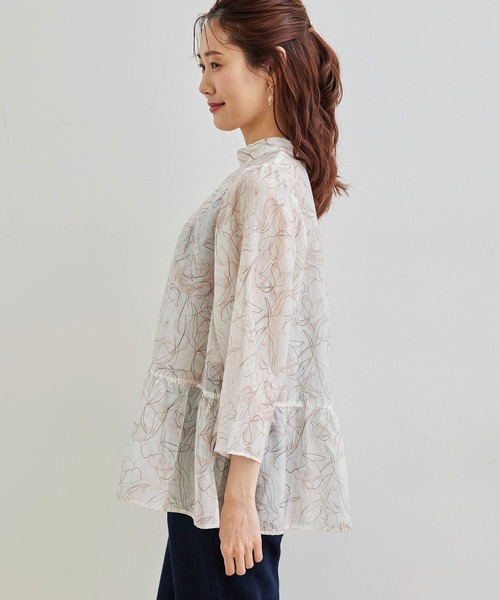 ROPE' PICNIC（ロペピクニック）の「【2WAY】ボリュームスリーブシアーブラウス（シャツ/ブラウス・レディース・ホワイト/ブラック/ピンク系その他2・38）」の4枚目の写真