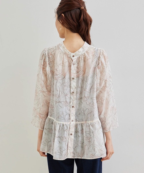 ROPE' PICNIC（ロペピクニック）の「【2WAY】ボリュームスリーブシアーブラウス（シャツ/ブラウス・レディース・ホワイト/ブラック/ピンク系その他2・38）」の7枚目の写真