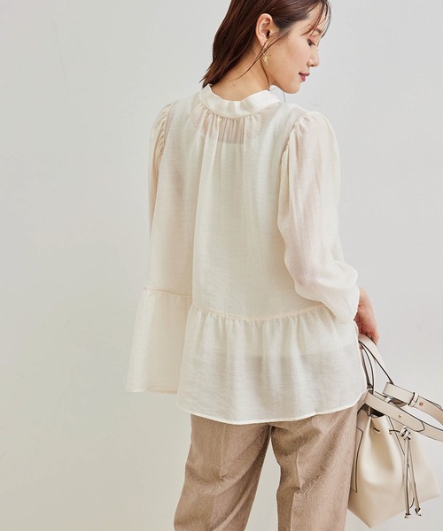 ROPE' PICNIC（ロペピクニック）の「【2WAY】ボリュームスリーブシアーブラウス（シャツ/ブラウス・レディース・ホワイト/ブラック/ピンク系その他2・38）」の14枚目の写真