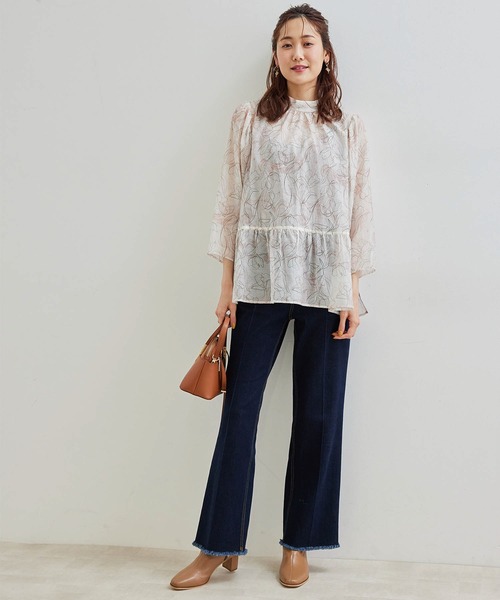 ROPE' PICNIC（ロペピクニック）の「【2WAY】ボリュームスリーブシアーブラウス（シャツ/ブラウス・レディース・ホワイト/ブラック/ピンク系その他2・38）」の12枚目の写真