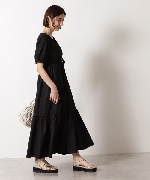 N.（N. Natural Beauty Basic）（エヌエヌナチュラルビューティーベーシック）の「フロントギャザーワンピース（ワンピース・レディース・ホワイト/ブラック/グリーン・MEDIUM）」の22枚目の写真