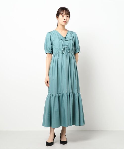 N.（N. Natural Beauty Basic）（エヌエヌナチュラルビューティーベーシック）の「フロントギャザーワンピース（ワンピース・レディース・ホワイト/ブラック/グリーン・MEDIUM）」の15枚目の写真