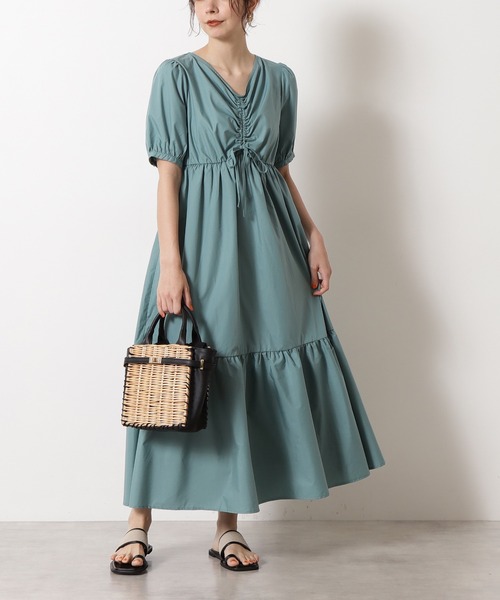 N.（N. Natural Beauty Basic）（エヌエヌナチュラルビューティーベーシック）の「フロントギャザーワンピース（ワンピース・レディース・ホワイト/ブラック/グリーン・MEDIUM）」の16枚目の写真