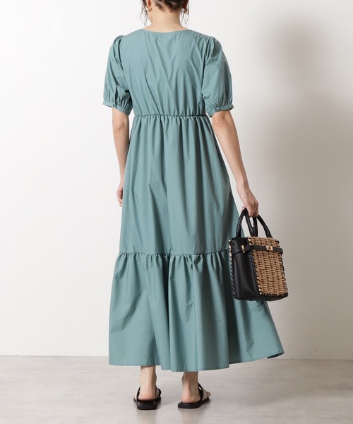 N.（N. Natural Beauty Basic）（エヌエヌナチュラルビューティーベーシック）の「フロントギャザーワンピース（ワンピース・レディース・ホワイト/ブラック/グリーン・MEDIUM）」の14枚目の写真