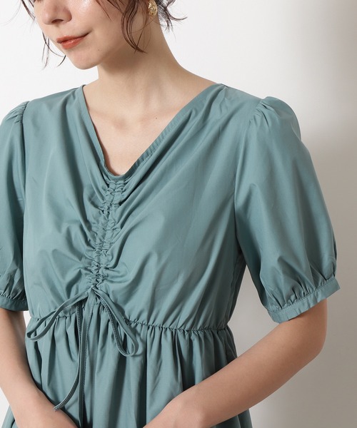 N.（N. Natural Beauty Basic）（エヌエヌナチュラルビューティーベーシック）の「フロントギャザーワンピース（ワンピース・レディース・ホワイト/ブラック/グリーン・MEDIUM）」の19枚目の写真