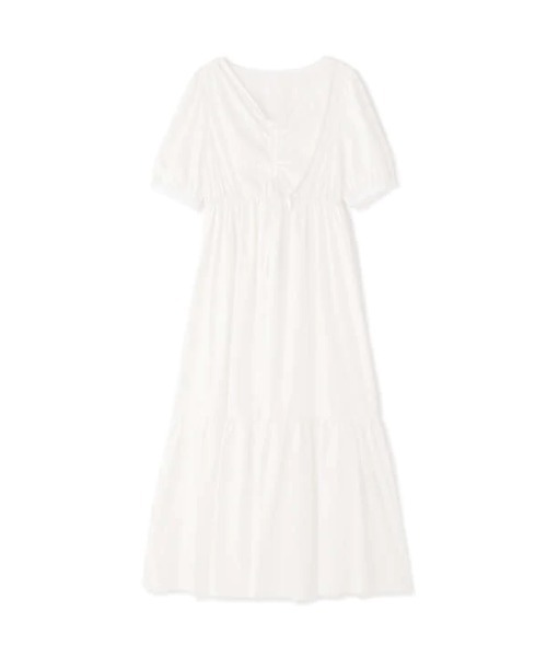 N.（N. Natural Beauty Basic）（エヌエヌナチュラルビューティーベーシック）の「フロントギャザーワンピース（ワンピース・レディース・ホワイト/ブラック/グリーン・MEDIUM）」の5枚目の写真