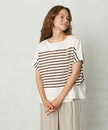 PUAL CE CIN | シルケットパネルボーダーTシャツ(Tシャツ/カットソー)