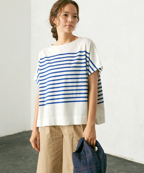 PUAL CE CIN(ピュアルセシン)の「シルケットパネルボーダーTシャツ(Tシャツ/カットソー・レディース・ブラック/ブラウン/グリーン/ブルー・FREE)」の21枚目の写真