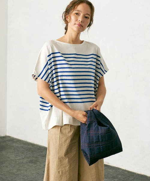 PUAL CE CIN(ピュアルセシン)の「シルケットパネルボーダーTシャツ(Tシャツ/カットソー・レディース・ブラック/ブラウン/グリーン/ブルー・FREE)」の20枚目の写真