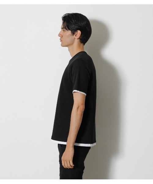 AZUL by moussy（アズールバイマウジー）の「WAFFLE LAYERED TEE/ワッフルレイヤードTシャツ（Tシャツ/カットソー・メンズ・ベージュ/ホワイト/ブラック・SMALL/MEDIUM/LARGE）」の19枚目の写真