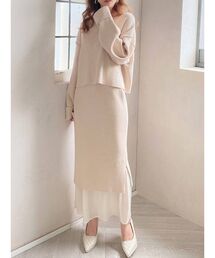 RESEXXY | 裾シアーニットスカート【セットアップ着用可能】(スカート)