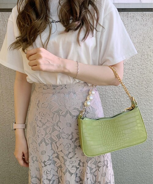 Ober Tashe(オーバータッシェ)の「【残りわずか】パール付きハンドバッグ(ハンドバッグ・レディース・ホワイト系6/グリーン系その他5・FREE)」の12枚目の写真