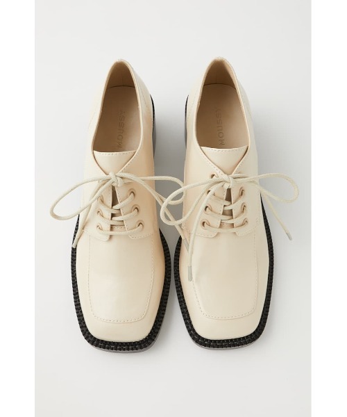 MOUSSY(マウジー)の「LACE UP SQUARE シューズ(ブーツ・レディース・ブラック/アイボリー・LARGE/SMALL/MEDIUM)」の5枚目の写真