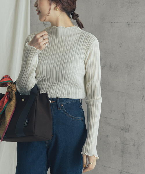 URBAN RESEARCH ROSSO(アーバンリサーチロッソ)の「ハイネックシアーニットプルオーバー(ニット/セーター・レディース・ブラック/グリーン/オフホワイト・FREE)」の14枚目の写真