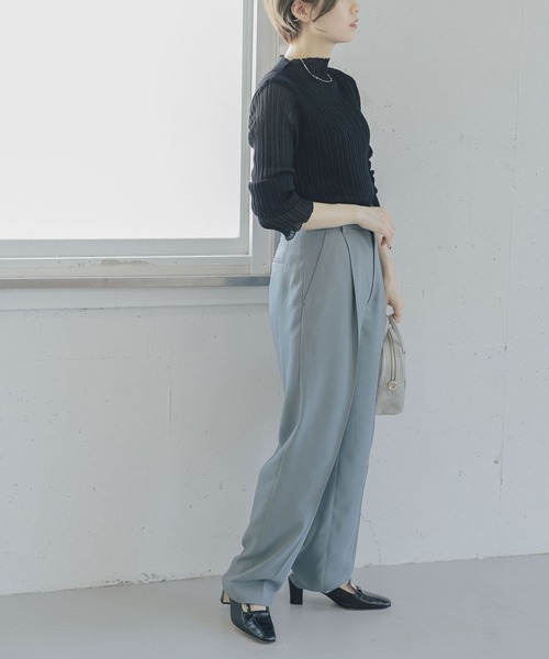 URBAN RESEARCH ROSSO(アーバンリサーチロッソ)の「ハイネックシアーニットプルオーバー(ニット/セーター・レディース・ブラック/グリーン/オフホワイト・FREE)」の22枚目の写真