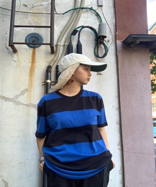 fridge(フリッジ)の「【AS COLOUR】 エーエスカラー 5045 WIDE STRIPE TEE 半袖Tシャツ(Tシャツ/カットソー・メンズ・ホワイト×ブラック/ホワイト×ネイビー/ブラック×ブルー/ブラック×イエロー・SMALL/MEDIUM/LARGE/X-LARGE/X-SMALL)」の3枚目の写真