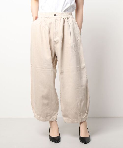 Samansa Mos2(サマンサ モスモス)の「コクーンデニムパンツ(デニムパンツ・レディース・ネイビー/キナリ/グレー・フリ-)」の4枚目の写真