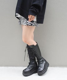 NOFALL | レースアップトラックソールロングブーツ(ブーツ)