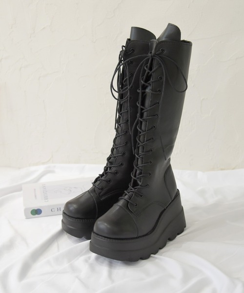 NOFALL（ノーフォール）の「レースアップトラックソールロングブーツ（ブーツ・レディース・ブラック・LL/S/M/L/3L/SS）」の13枚目の写真