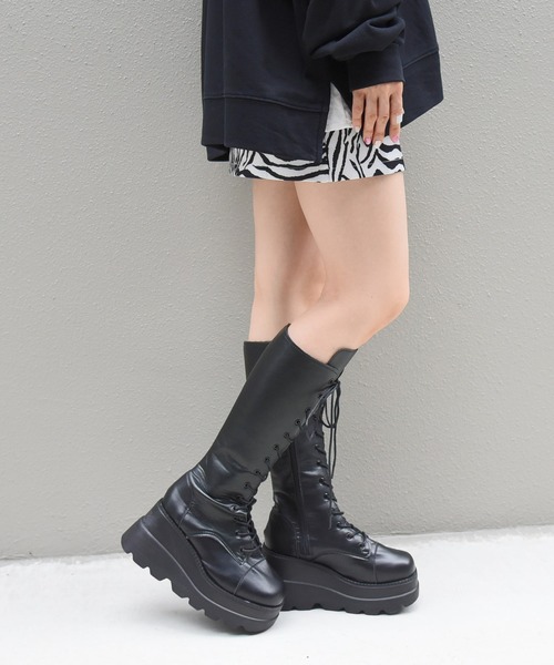 NOFALL（ノーフォール）の「レースアップトラックソールロングブーツ（ブーツ・レディース・ブラック・LL/S/M/L/3L/SS）」の9枚目の写真