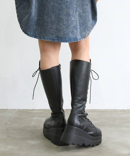 NOFALL（ノーフォール）の「レースアップトラックソールロングブーツ（ブーツ・レディース・ブラック・LL/S/M/L/3L/SS）」の15枚目の写真