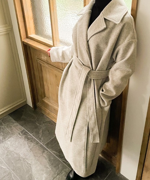 JUNOAH（ジュノア）の「バックポイントチェスターコート（チェスターコート・レディース・ブラック/ベージュ/ブラウン/アイボリー・MEDIUM/LARGE/X-LARGE）」の19枚目の写真