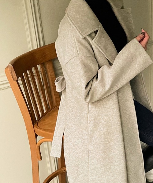 JUNOAH（ジュノア）の「バックポイントチェスターコート（チェスターコート・レディース・ブラック/ベージュ/ブラウン/アイボリー・MEDIUM/LARGE/X-LARGE）」の16枚目の写真