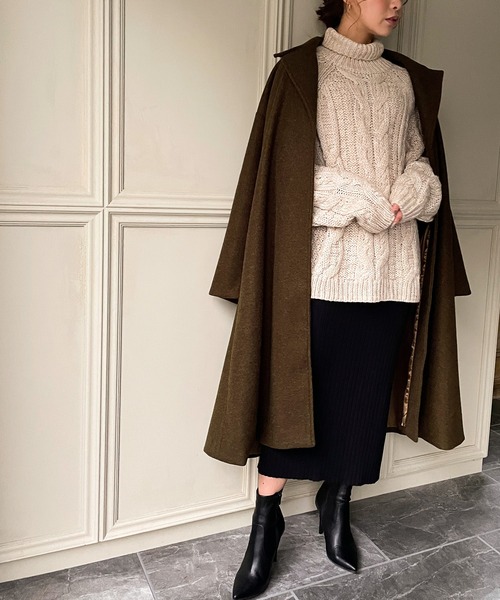 JUNOAH（ジュノア）の「バックポイントチェスターコート（チェスターコート・レディース・ブラック/ベージュ/ブラウン/アイボリー・MEDIUM/LARGE/X-LARGE）」の7枚目の写真