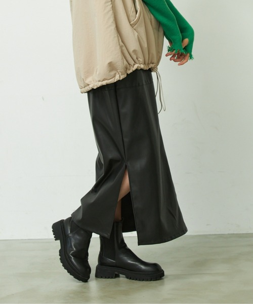 VACANCY（ヴァカンシー）の「ビーガンレザーペンシルスカート（スカート・レディース・ブラック/グリーン/ボルドー/マスタード・FREE）」の19枚目の写真